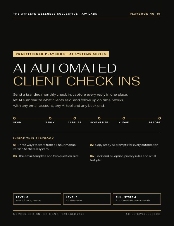 Cover of Playbook No. 01, AI Automated Client Check Ins